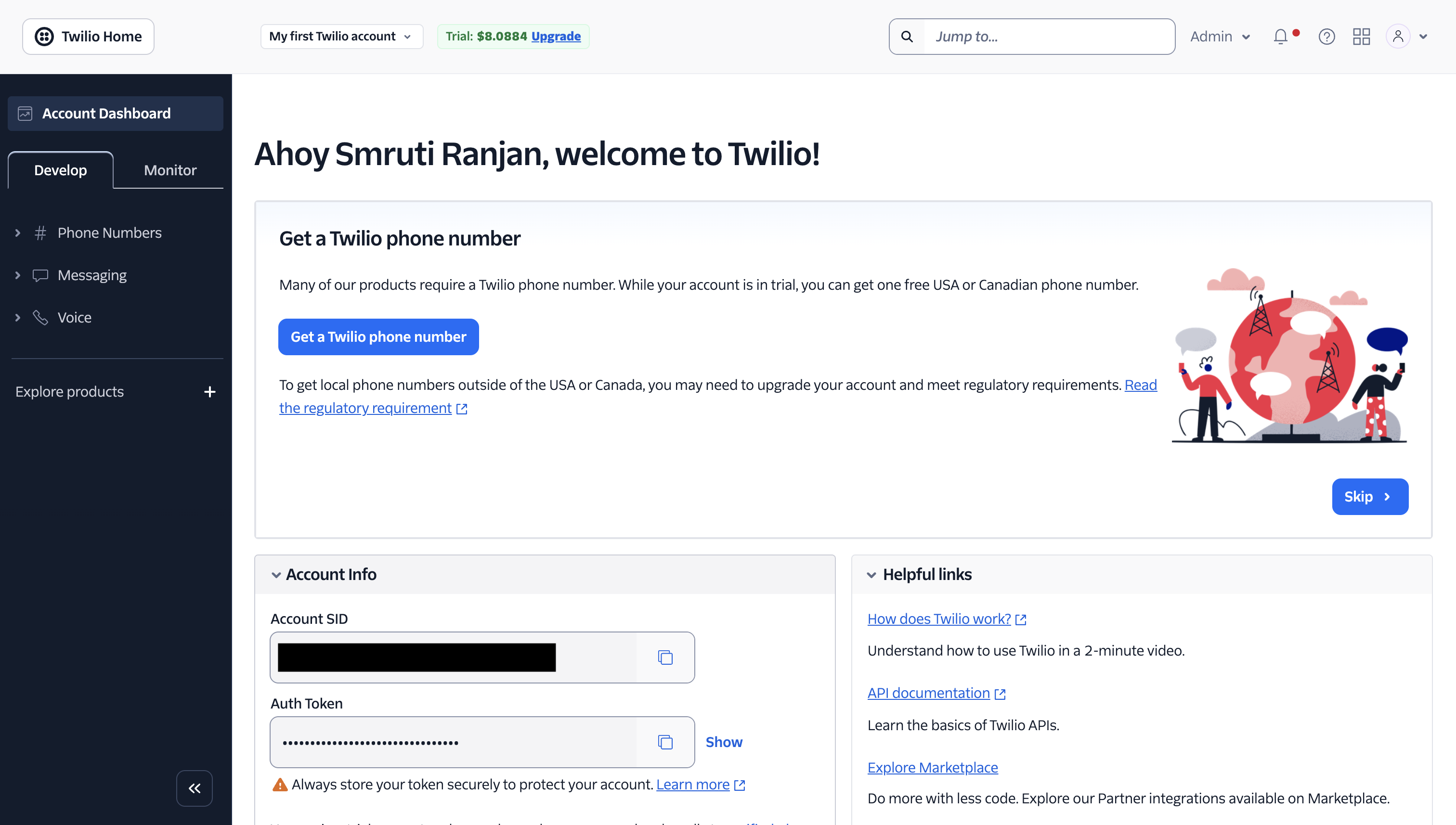 Twilio Dashboard Screenshot